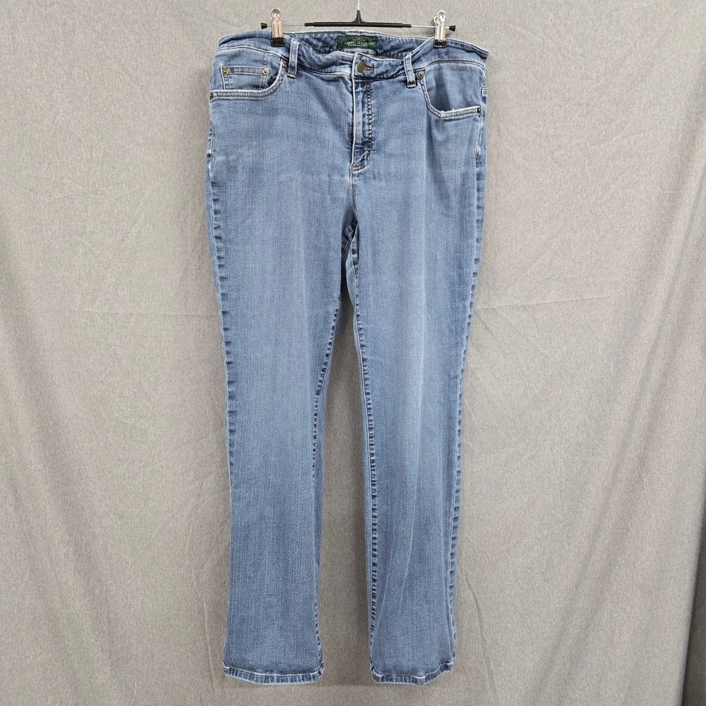 Lauren Ralph Lauren Jeans Co Womens Size 16 Medium Wash Straight Leg Denim Blue